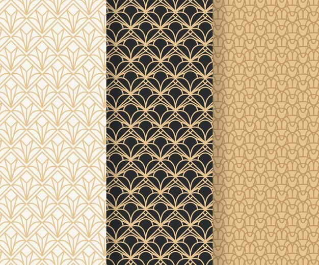 Colección de patrones planos art deco