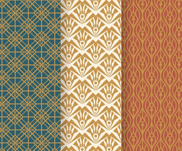 Colección de patrones planos art deco