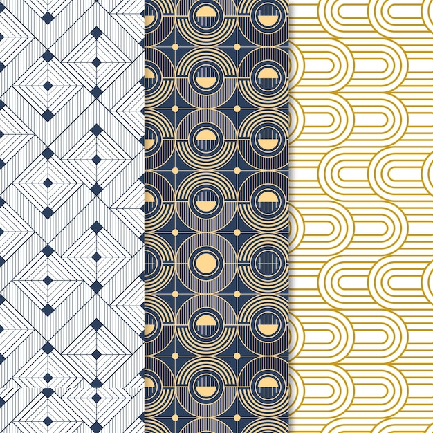 Colección de patrones planos art deco