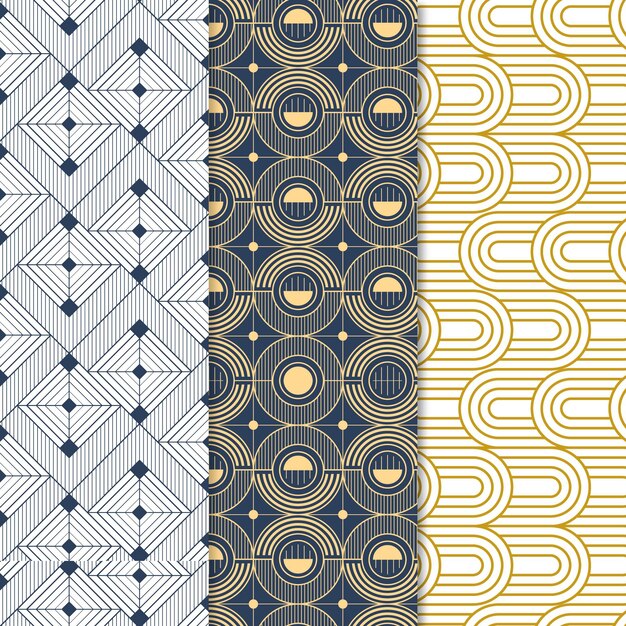 Colección de patrones planos art deco