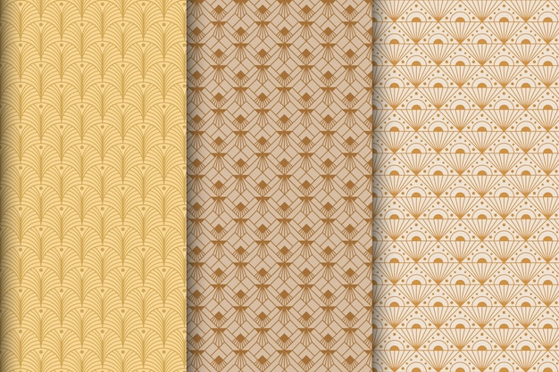 Colección de patrones planos art deco