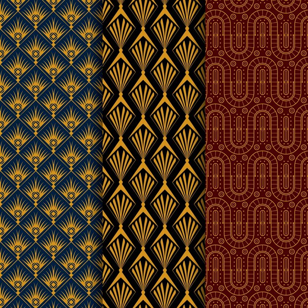 Colección de patrones planos art deco