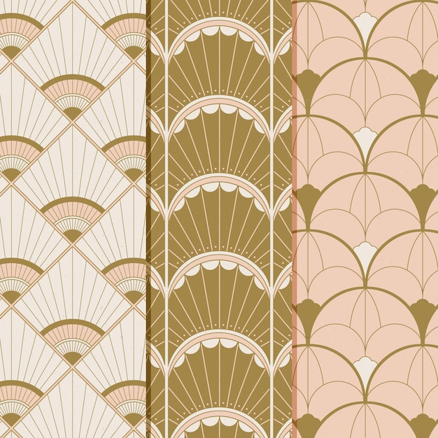 Colección de patrones planos art deco