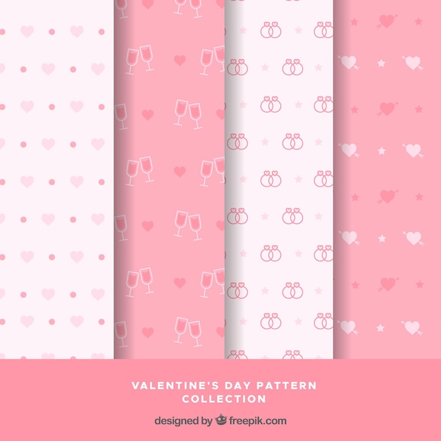 Colección de patrones planos de san valentín