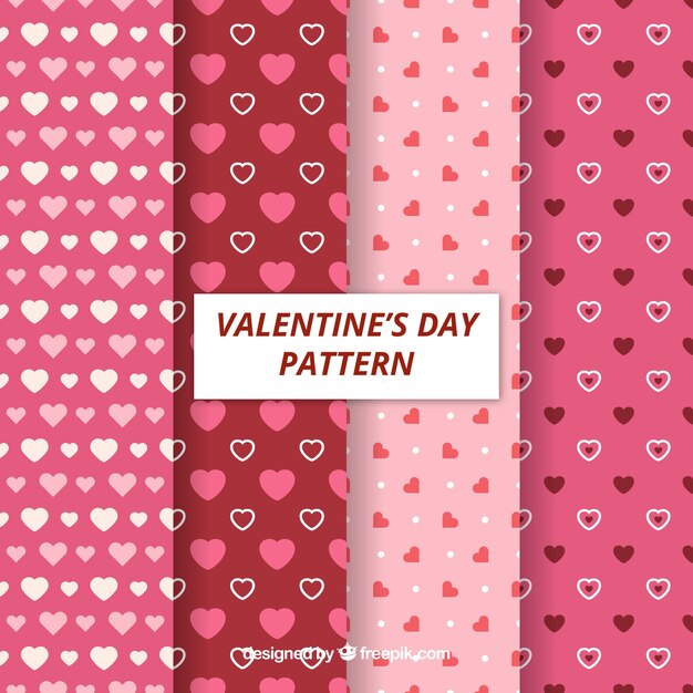 Colección de patrones planos de san valentín