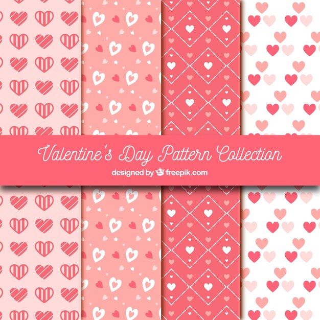 Colección de patrones planos de san valentín