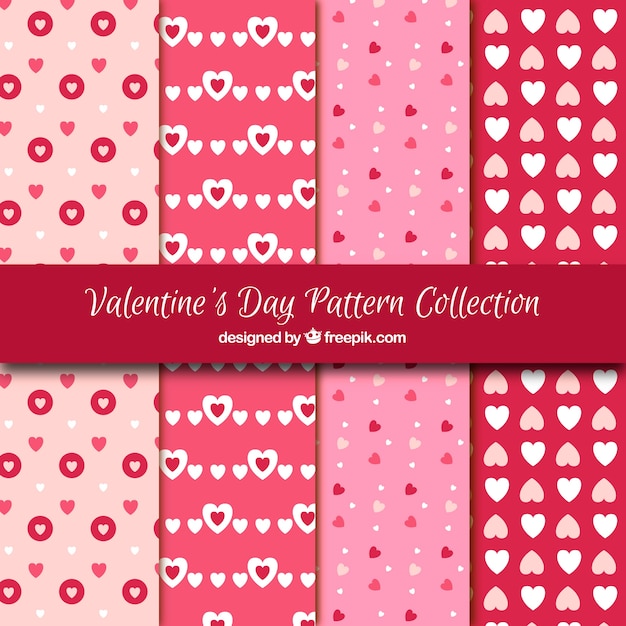 Colección de patrones planos de san valentín