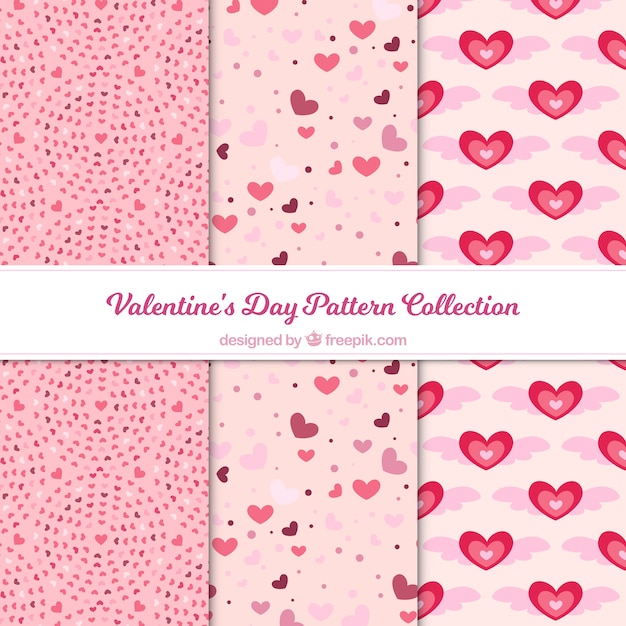 Colección de patrones planos de san valentín