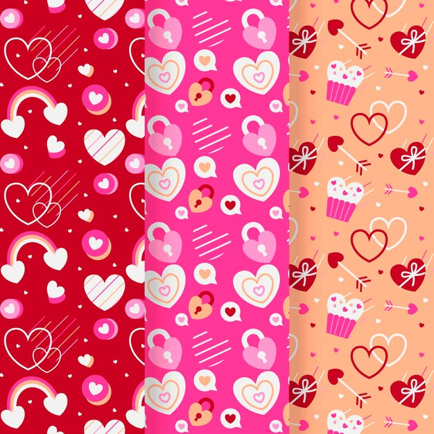Colección patrones planos san valentín