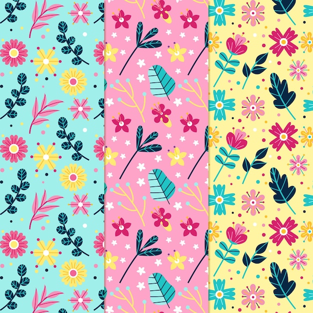 Colección de patrones de primavera plana