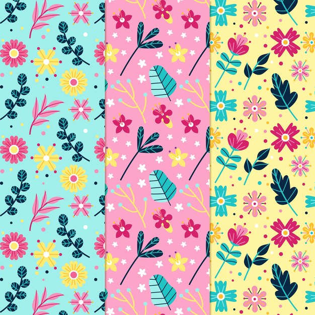 Colección de patrones de primavera plana