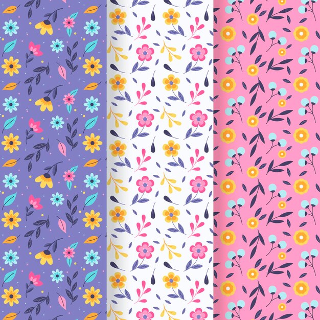 Colección de patrones de primavera plana