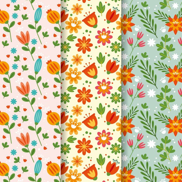 Colección de patrones de primavera plana