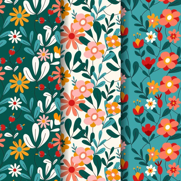 Colección de patrones de primavera plana