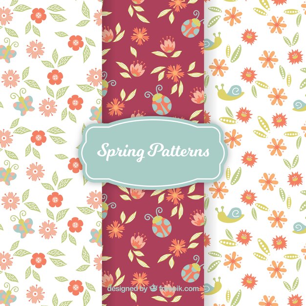 Colección de patrones de primavera
