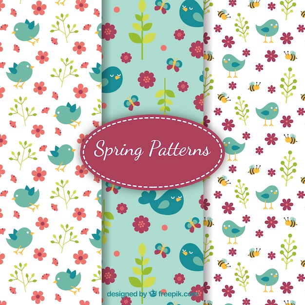 Colección de patrones de primavera