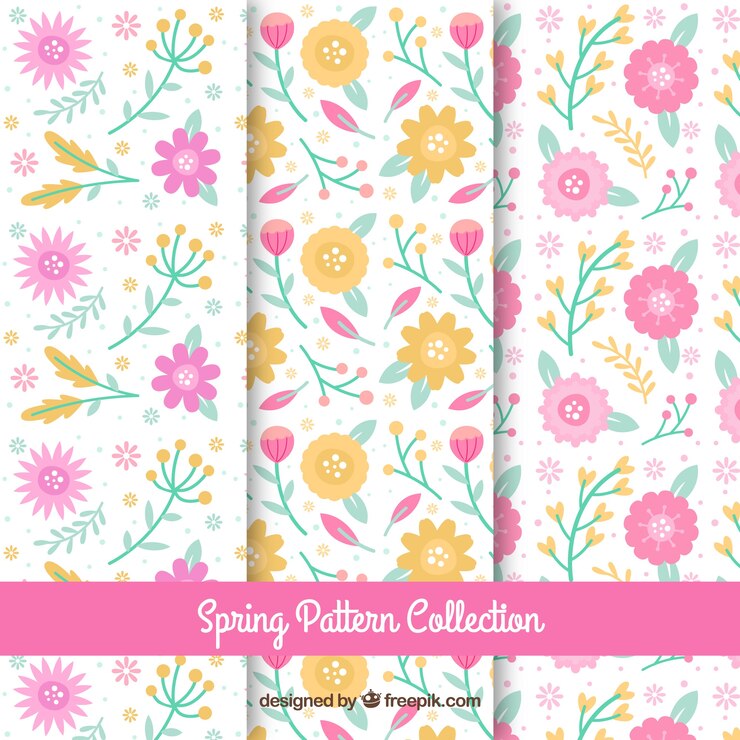 Vector gratuito colección de patrones de primavera