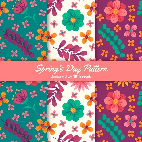 Colección de patrones de primavera