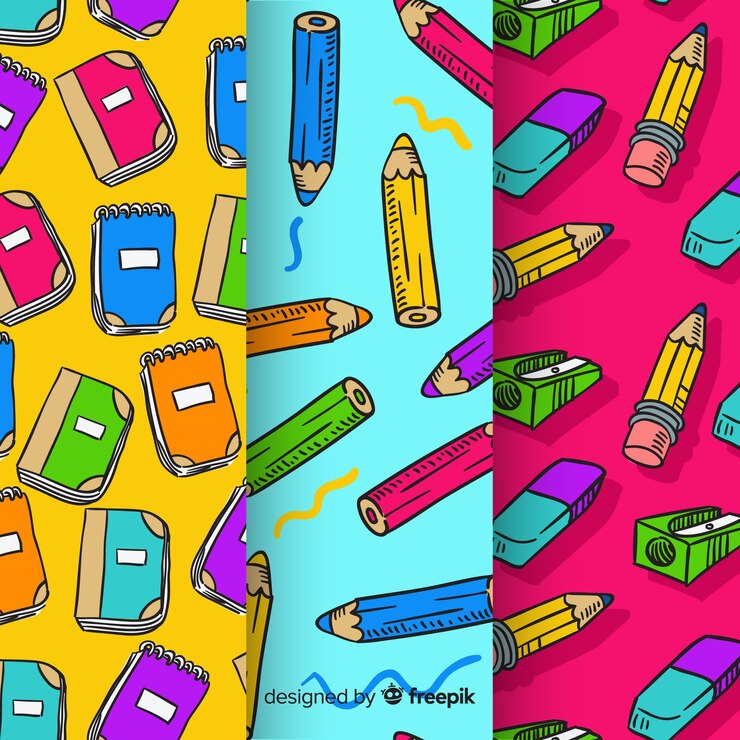 Vector gratuito colección de patrones de regreso a la escuela