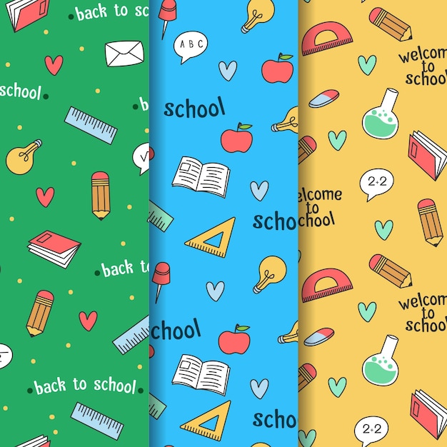 Colección de patrones de regreso a la escuela