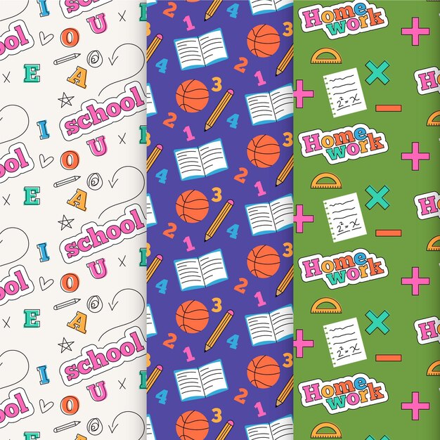 Colección de patrones de regreso a la escuela