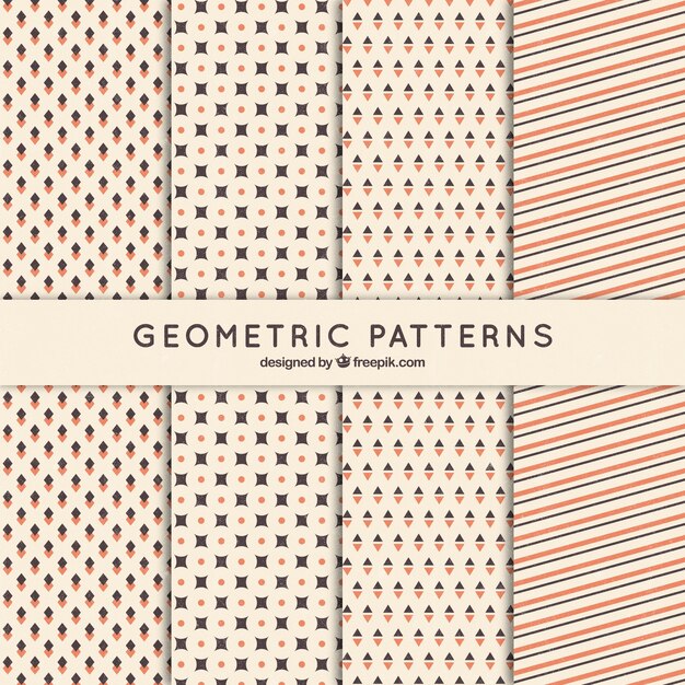 Colección de patrones retro geométricos