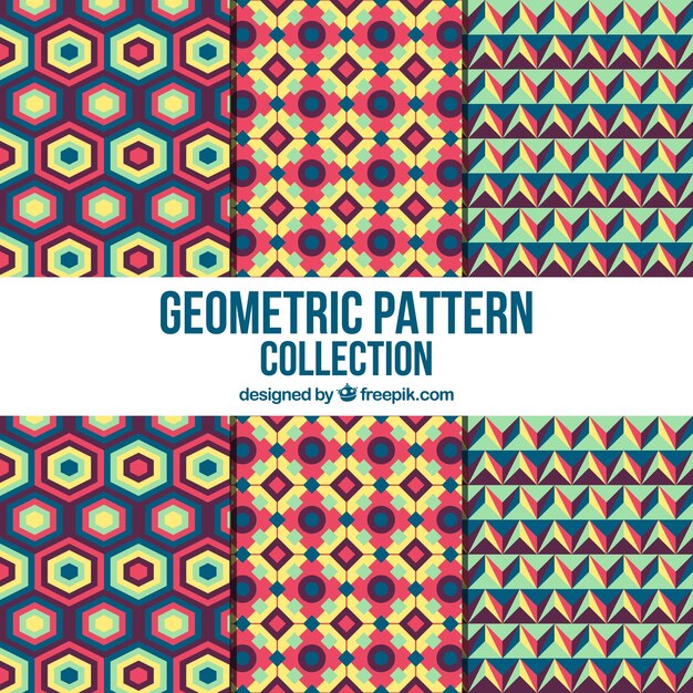 Colección de patrones retro geométricos
