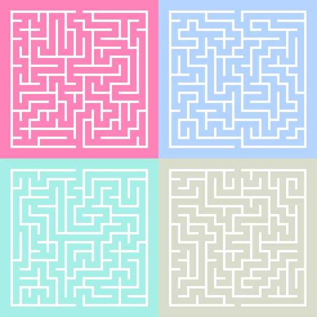 colección de patrones de rompecabezas de laberinto fondo abstracto para niños divertido