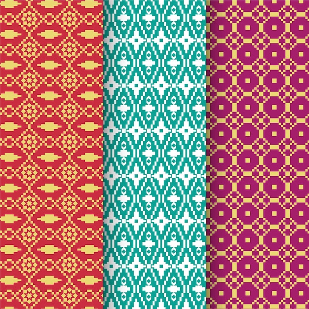 Vector gratuito colección de patrones songket