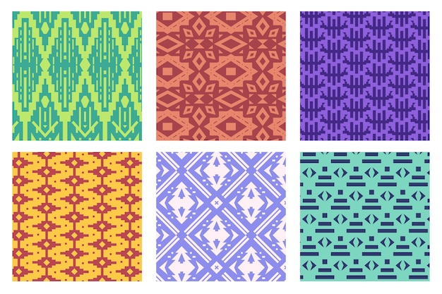 Vector gratuito colección de patrones songket