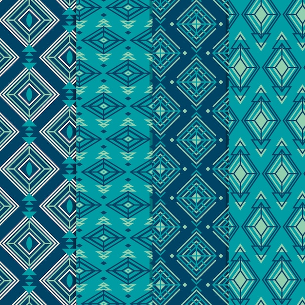 Vector gratuito colección de patrones songket