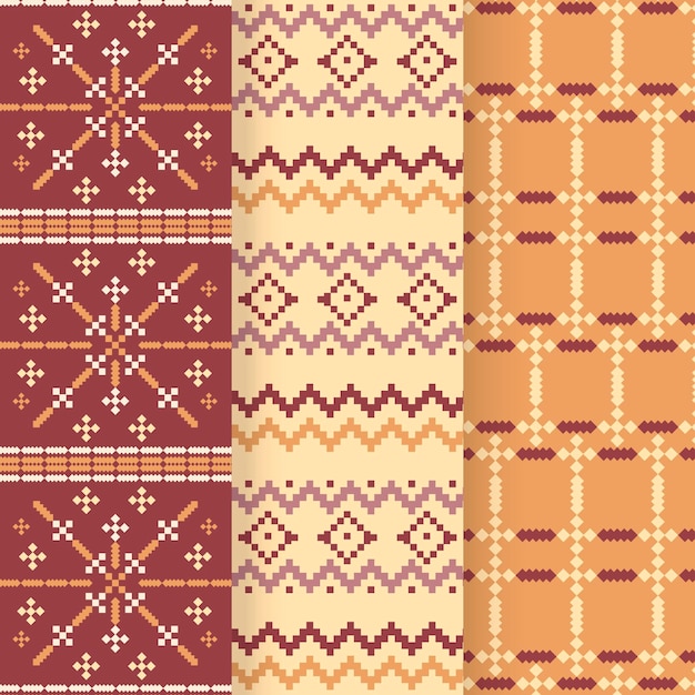 Vector gratuito colección de patrones songket