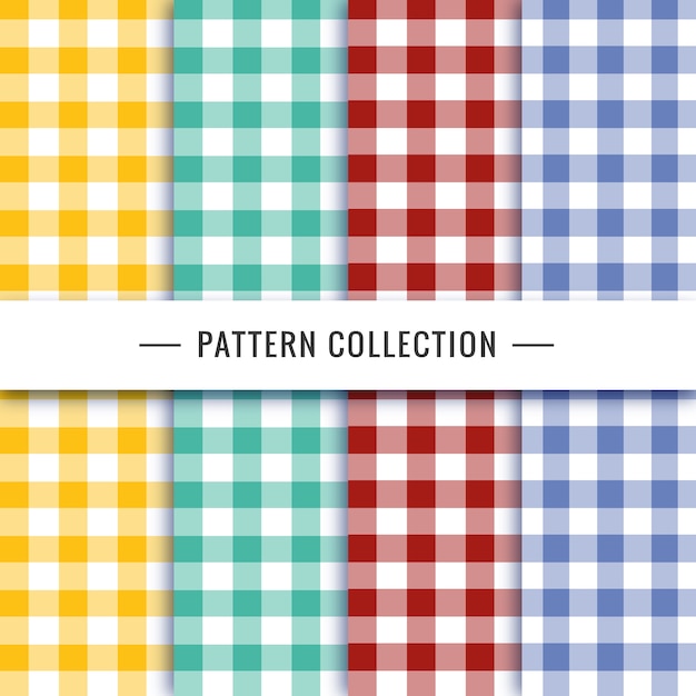 Colección de patrones Vichy en diferentes colores