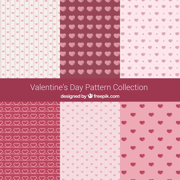 Colección de patrones vintage de san valentín
