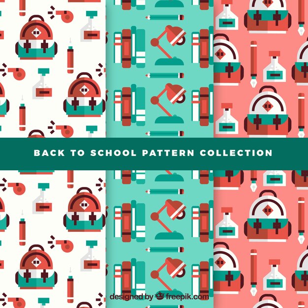 Colección de patrones de vuelta al cole