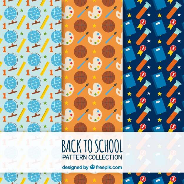 Colección de patrones de vuelta al colegio