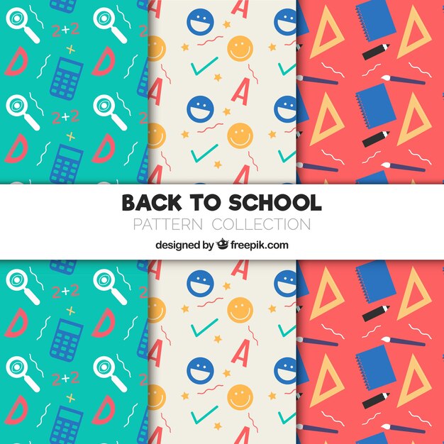Colección de patrones de vuelta al colegio