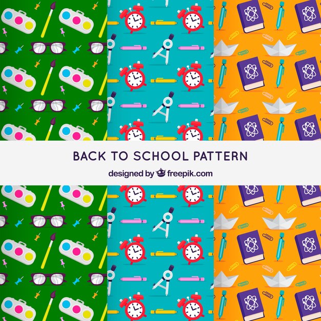Colección de patrones de vuelta al colegio
