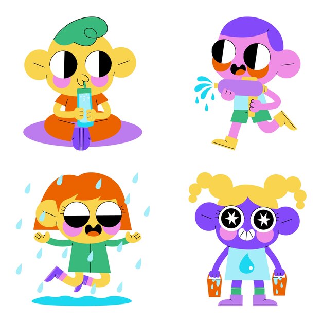 Colección de pegatinas de agua esmaltadas