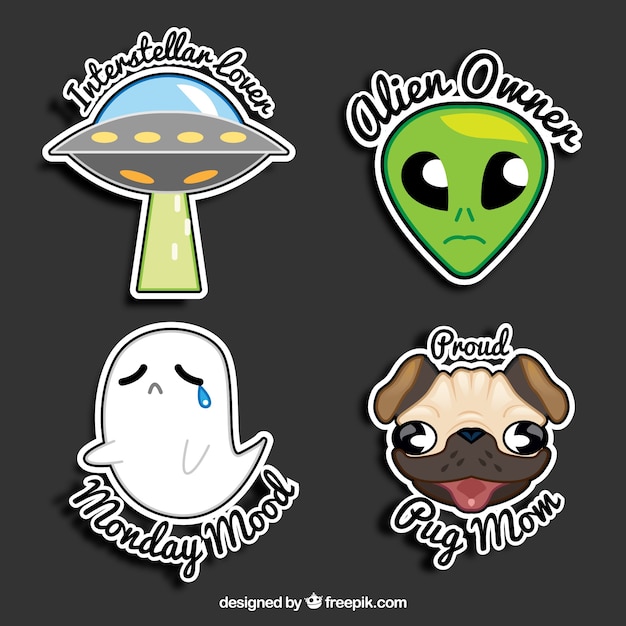 Colección de pegatinas de alien