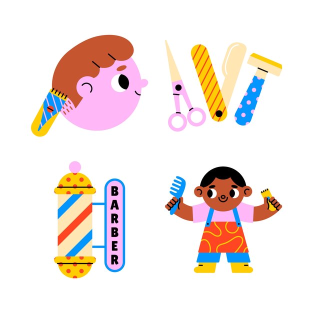 Colección de pegatinas de barbería Harmony