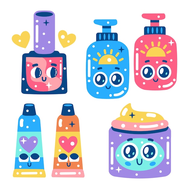 Colección de pegatinas de belleza coreana deslumbrante