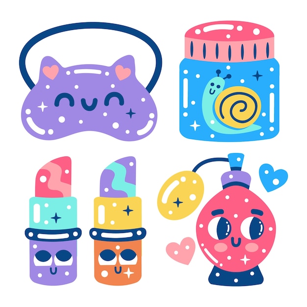 Colección de pegatinas de belleza coreana deslumbrante