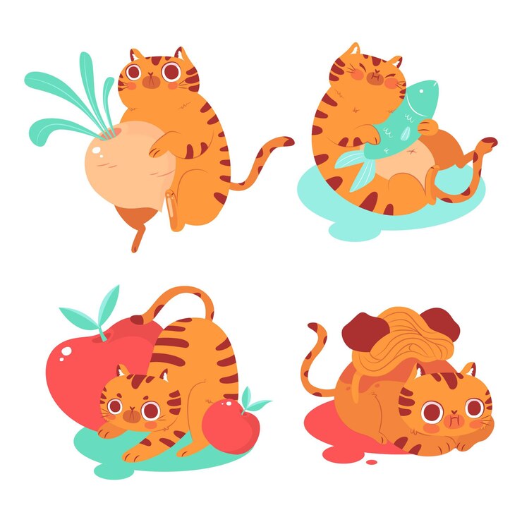 Vector gratuito colección de pegatinas de bernie el gato dibujadas a mano