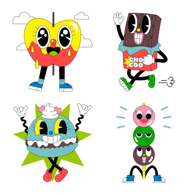 Colección de pegatinas de caramelo ácido