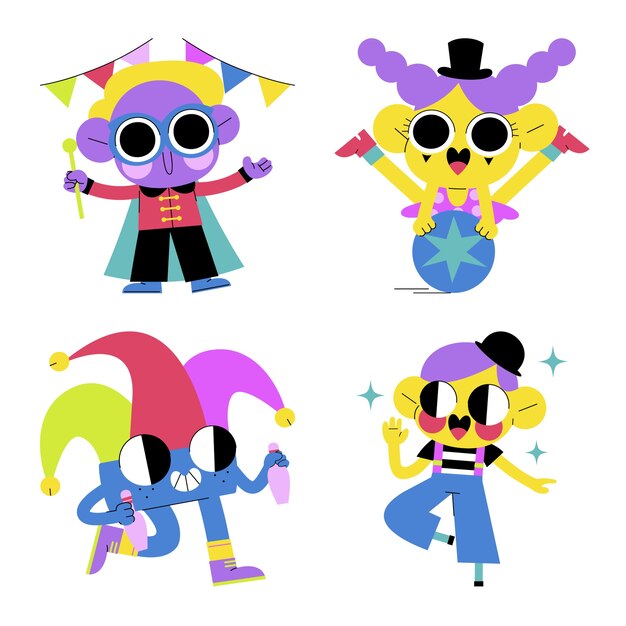 Colección de pegatinas de carnaval esmaltadas