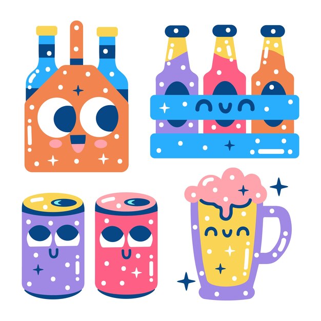 Colección de pegatinas de cerveza deslumbrante
