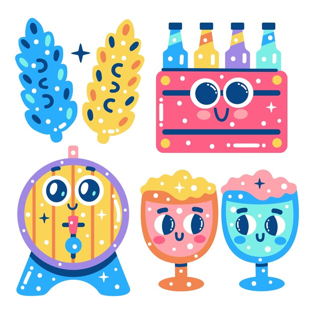 Colección de pegatinas de cerveza deslumbrante