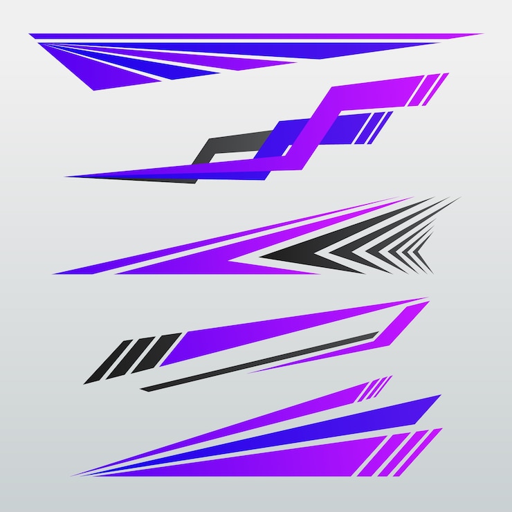 Vector gratuito colección de pegatinas para coches.