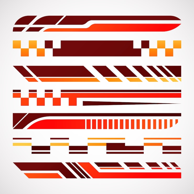 Vector gratuito colección de pegatinas para coches.